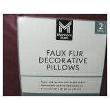 Member’s Mark Oversized Maroon Faux-Fur Decorative Pillows