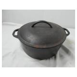 3-Piece Cookware Lot:  Lodge 8IC Cast Iron Dutch Oven with Lid & Two Crofton 6" Cast Iron Skillets