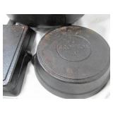 3-Piece Cookware Lot:  Lodge 8IC Cast Iron Dutch Oven with Lid & Two Crofton 6" Cast Iron Skillets