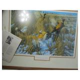 Michael Sieve “Fast Food Hunter – Fox and Pheasants” Signed Limited Edition Print 581/950, Framed with COA