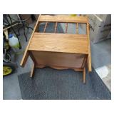 Vintage Oak Hall Bench / Telephone Chair with Lift-Top Storage