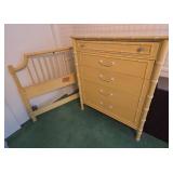 Thomasville Faux Bamboo Dresser & Twin Headboard Yellow Set