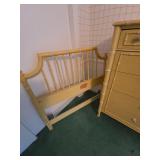 Thomasville Faux Bamboo Dresser & Twin Headboard Yellow Set