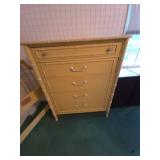 Thomasville Faux Bamboo Dresser & Twin Headboard Yellow Set