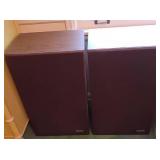 ATL Award Vintage Floor Speakers Pair Woodgrain Cabinet Stereo