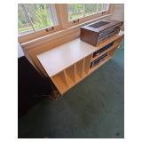 Vintage White Record Storage Stand Media Console Shelf 48 x 15.5 x 15.5