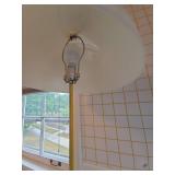 Mid Century Modern Mushroom Dome Floor Lamp Yellow Base with White Shade