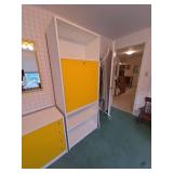 Vintage Modern White & Yellow Bedroom Furniture Set Dresser Cabinet