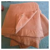 Bates Blanket & Assorted Quilts Coverlets Bedding Lot Blue Peach