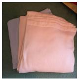 Pair of Vintage Blankets Light Blue & Cream Soft Bed Covers