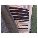 Two Twin Quilts Bedspreads Gray & Blue Striped Bedding Covers