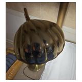 Adjustable Brass Floor Reading Lamp Shell Shade 15in Wide
