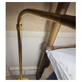 Adjustable Brass Floor Reading Lamp Shell Shade 15in Wide