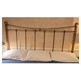Brass King Size Headboard Traditional Curved Spindle Ball Finial