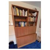 Mid Century Modern Teak Wall Unit Secretary Desk Bookcase 54.5in - Contents not included