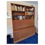 Mid Century Modern Teak Wall Unit Secretary Desk Bookcase 54.5in - Contents not included