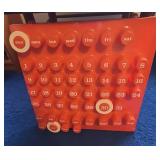 1970s Ring-A-Date Perpetual Wall Calendar Orange Plastic MCM Mod Decor