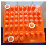 1970s Ring-A-Date Perpetual Wall Calendar Orange Plastic MCM Mod Decor