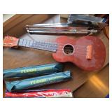 Assorted Student Music Instruments Ukulele Recorders & Folding Stand