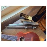 Assorted Student Music Instruments Ukulele Recorders & Folding Stand