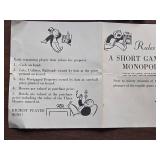 1930s Parker Brothers Monopoly Short Game Add-On Popular Edition