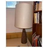 Mid Century Modern Style Cork Table Lamp With Drum Shade