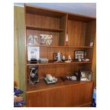 Mid Century Modern Solid Teak Bookcase Cabinet Sliding Doors