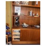 Mid Century Modern Solid Teak Bookcase Cabinet Sliding Doors