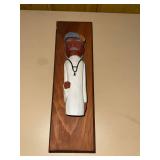 Vintage Hand Carved Wooden Doctor Door Knocker Wall Plaque 1976
