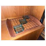 Dansk MCM Danish Modern Teak Serving Tray with 3 Glass Inserts