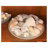 Decorative Seashell & Beach Stone Collection with Bowls and Plate