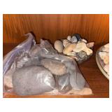 Decorative Seashell & Beach Stone Collection with Bowls and Plate