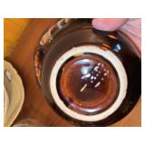 Vintage Brown Drip Glaze Lazy Susan Snack Serving Set 5 Piece