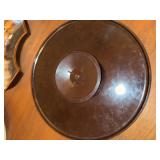 Vintage Brown Drip Glaze Lazy Susan Snack Serving Set 5 Piece