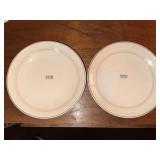 Maddock England Kosher Meat & Milk Dinner Plates Pair Hebrew From the Ship Queen Elizabeth