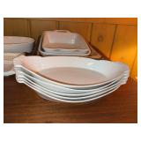 Assorted Ceramic Bakeware Serving Dishes & Decorative Baskets Lot