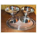Gorham Silverplate Serving Bowls & Oval Tray Tableware Set