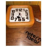Howard Miller Model 610 Square Wall Clock Faux Oak Retro Numerals