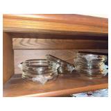 Vintage Clear Glass Frosted Grape Fruit Bowls & Serving Bowl Set