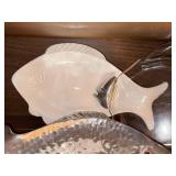 Vintage Fish Serving Dishes Glass Pottery Buenilum Aluminum