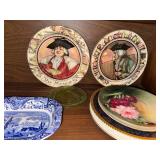 Lot of Assorted Vintage Decorative Plates Transferware Glass China