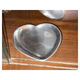 Nambe Metal Serving Bowl Set Heart Triangle & Large Bowl 579