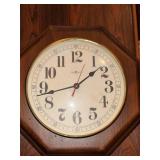 Howard Miller 612-469 Octagonal Wood Wall Clock Battery Quartz