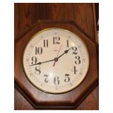 Howard Miller 612-469 Octagonal Wood Wall Clock Battery Quartz
