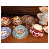 Vintage Mismatched Tea Party China & Glass Serving Pieces Decor Lot