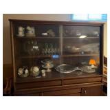 Mid Century Modern Walnut China Cabinet Display Hutch Breakfront