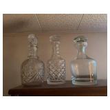 Vintage Cut Crystal and Glass Decanter Collection with Stoppers