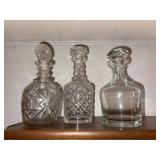 Vintage Cut Crystal and Glass Decanter Collection with Stoppers