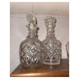 Vintage Cut Crystal and Glass Decanter Collection with Stoppers
