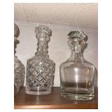 Vintage Cut Crystal and Glass Decanter Collection with Stoppers